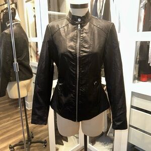 Baccini Women's Black Leather Jacket